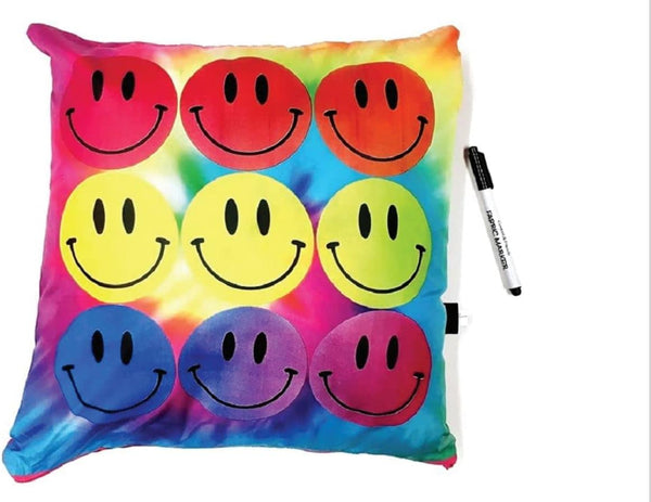 Camp Bunk Kids Autograph Pillow – Perfect for Sleepovers, Camp Memories, and Personalized Gifts (Pillow Smile)