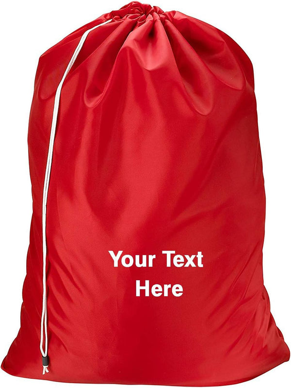 Personalized Nylon Laundry Bag – Durable, Lightweight, and Perfect for Travel, College, or Gym Use (Red)