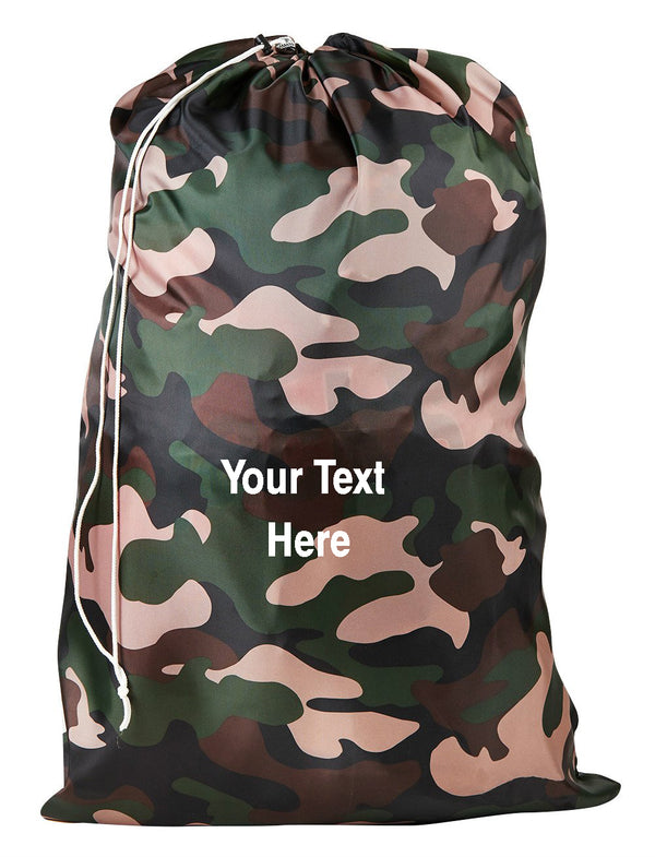 Personalized Nylon Laundry Bag – Durable, Lightweight, and Perfect for Travel, College, or Gym Use (Camoflauge)
