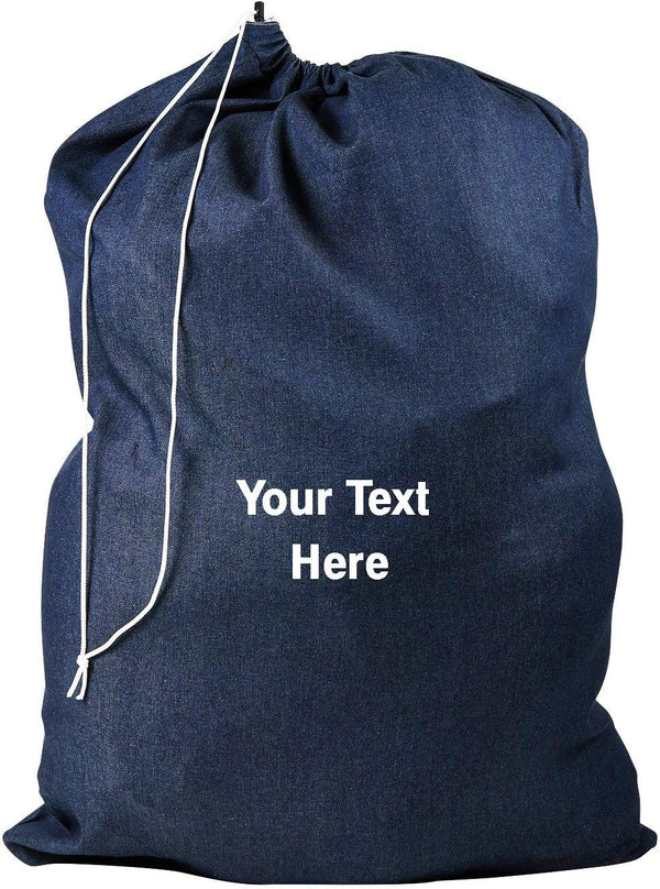 Personalized Nylon Laundry Bag – Durable, Lightweight, and Perfect for Travel, College, or Gym Use (Denim)