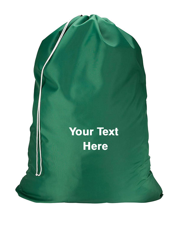 Personalized Nylon Laundry Bag – Durable, Lightweight, and Perfect for Travel, College, or Gym Use (Green)