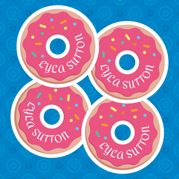 Donut  Name Labels – Personalized
