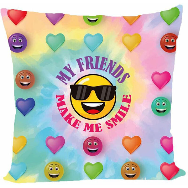 Camp Bunk Kids Autograph Pillow – Perfect for Sleepovers, Camp Memories, and Personalized Gifts (My Friends Make Me Smile)