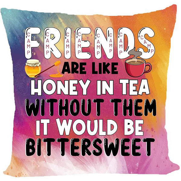 Camp Bunk Kids Autograph Pillow – Perfect for Sleepovers, Camp Memories, and Personalized Gifts (Friends Are Like Honey in Tea)